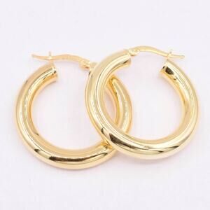 4045 NIP Stainless Steel 1" Hinged Hoop Earrings